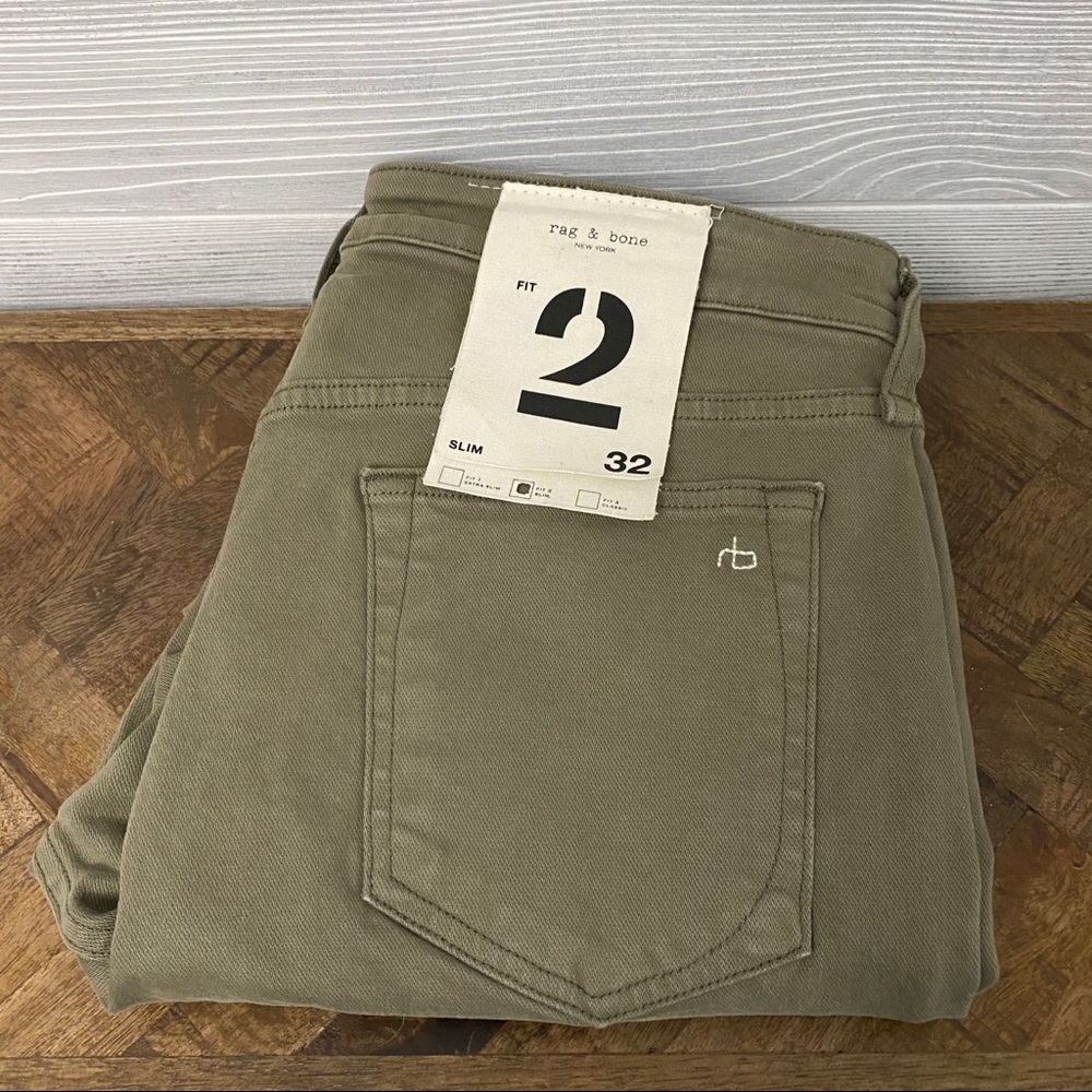 Rag & Bone New York Fit 2 Slim Jeans Dusty Olive - Picture 12 of 12